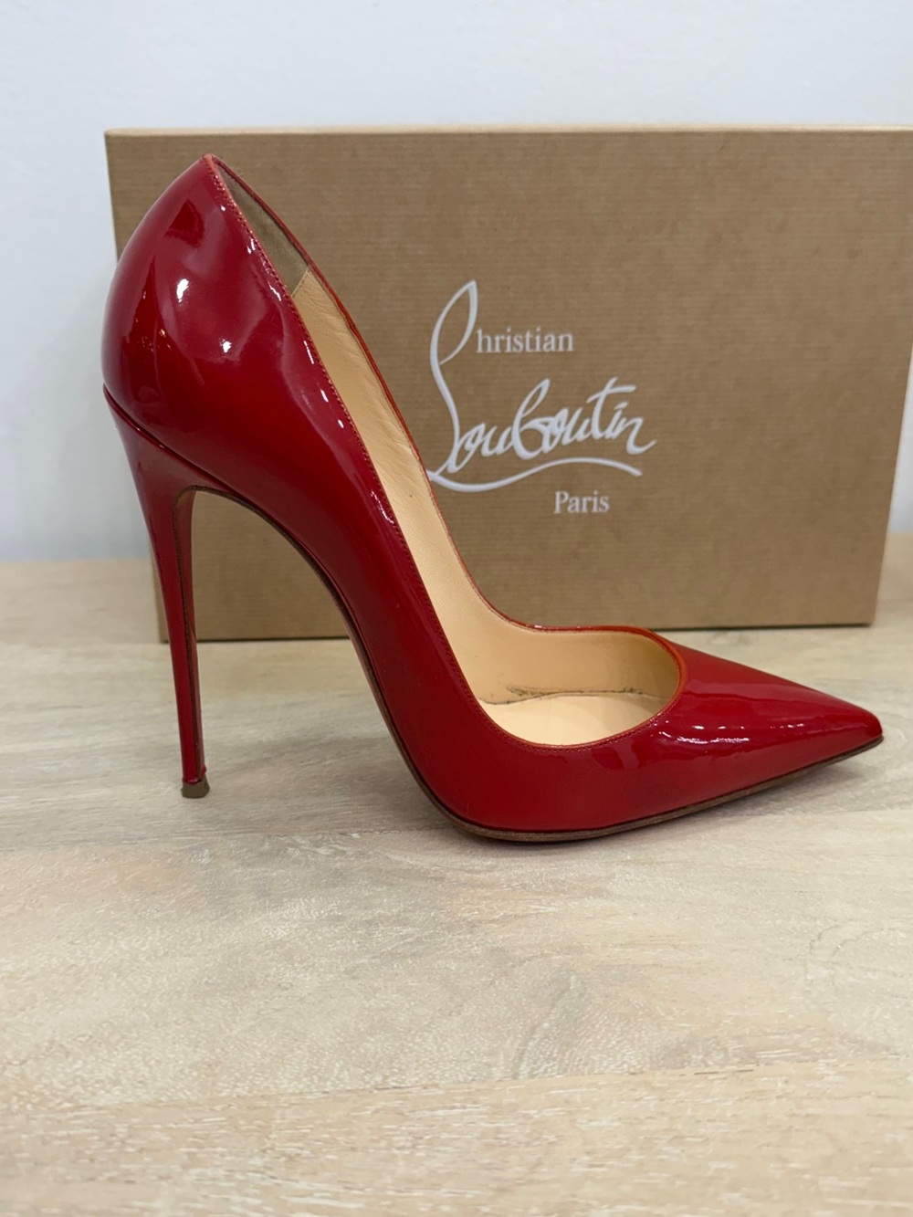 Christian Louboutin So Kate Red Patent Leather Pumps Heels 120mm w Box 38 1/2 - Picture 10 of 15